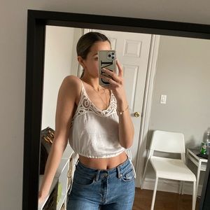 Free People XS White Satin Tank